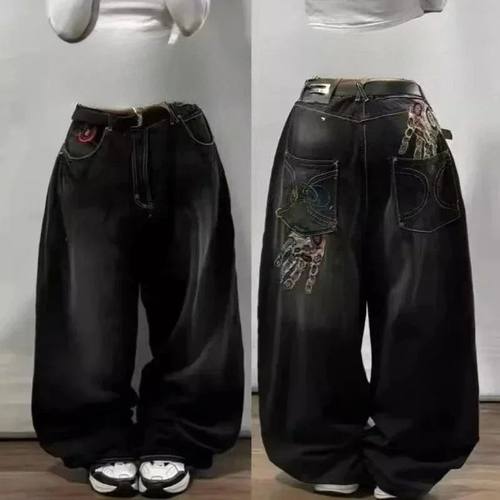 American Retro Cleanfit Fashion Print Baggy Jeans Women's Y2