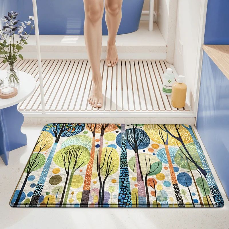 Premium Scenic Bath Mat - Ultra Absorbent Sponge Core - Quic