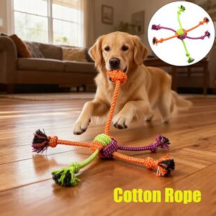 Durable Dog Rope Toy Teeth Cleaning Pet Interactive Chewing