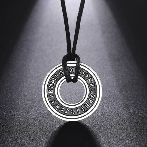 Vintage Nordic Rune Necklaces for Men Stainless Steel Norse
