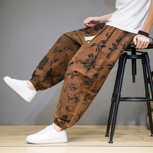 2023 Chinese Style Pants Men Spring Summer Thin Breathable C