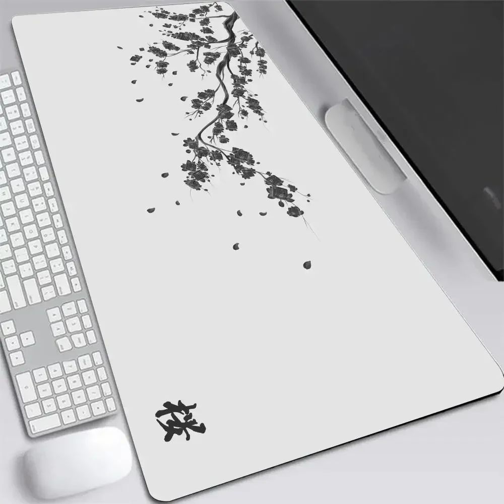 Japan Cherry Blossom Mouse Pad XXL Gray Laptops Gaming Deskm