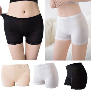 Summer Spring High Waist Women Safety Shorts Ice Silk Lace