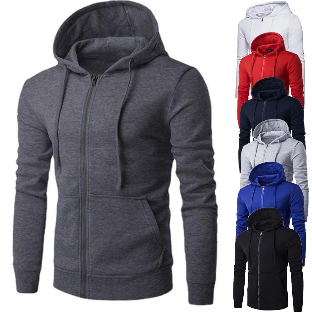 Autumn Men Sweatshirts Long Sleeve Jacket Hoodie Zipper Clos