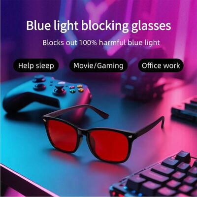 Anti Blue Light Glasses with Red Tinted Lenses Better Sleep