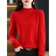 100% Cashmere Merino Sweater Aliselect Neck Wool Mock Pullov