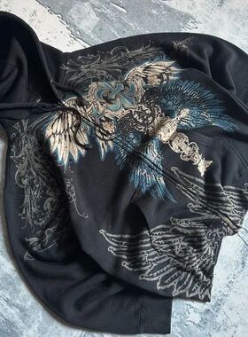 Harajuku New Fashion Pattern Watermark Loose Hoodie Women Y2