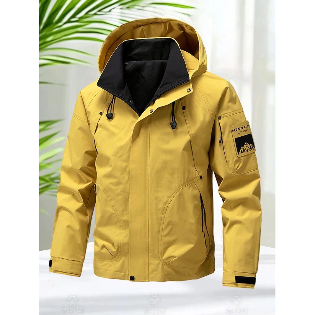 Waterproof Jacket Men Outdoor Softshell Zip Up Hooded Jacket