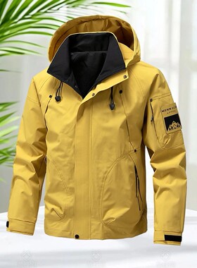 Waterproof Jacket Men Outdoor Softshell Zip Up Hooded Jacket