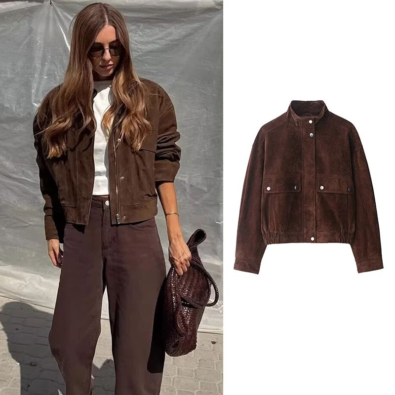 Women's Autumn Jackets 2025 New Fashion Big Pocket Elegant W图片