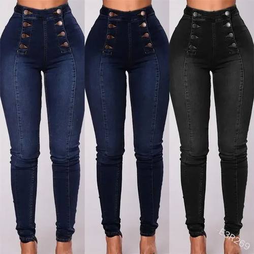 Women Elegant Vintage Stretch Bodycon Jeans Fashion Casual D