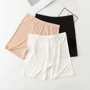 Women's seamless solid color safety shorts, no rolled edges,