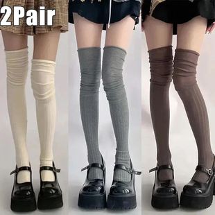 Knee length Socks 2pairs Thigh Ladies SocksWa Women