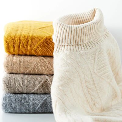 Cashmere Sweater Women Knitted Sweaters 100% Merino Wool Tur