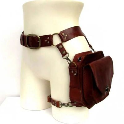 Punk Retro PU Waist Bag Casual Small Square Hip Packs For wo