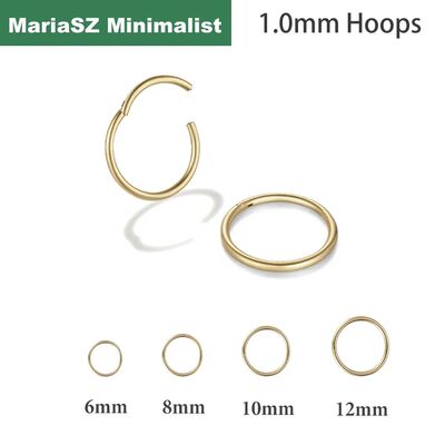 1/4Pairs 6/8/10/12mm 316L Stainless Steel Nose Ring for Men
