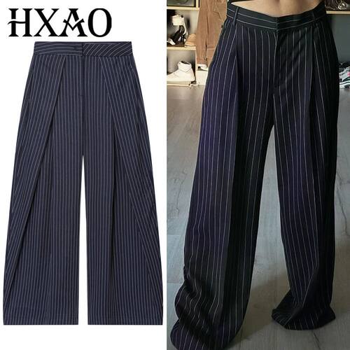 HXAO Striped Pleated Pants Women's Pants Autumn 2025 Ladies