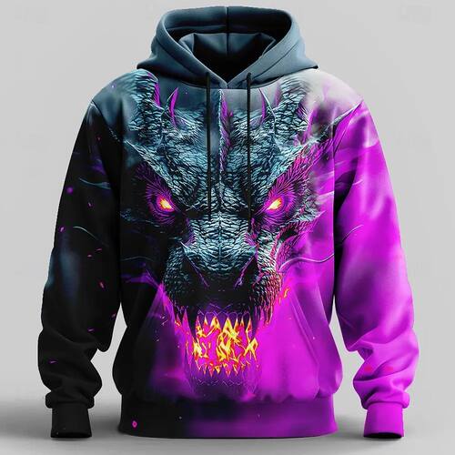 2026 New Dragon 3D Men's Hoodies Fashion Cool Daily Personal