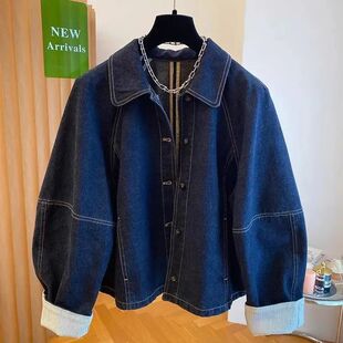 Women 2025 Fashion Denim Shor Autumn Coat Spring Vintage New