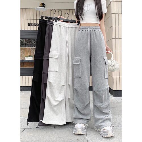 American Drawstring Design Cargo Pants Women Fashion Hip-hop