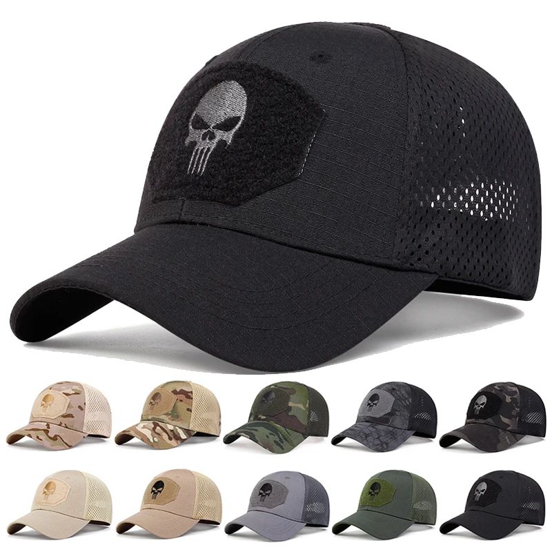 Unisex Skull Embroidery Lable Breathable Baseball Caps Sprin