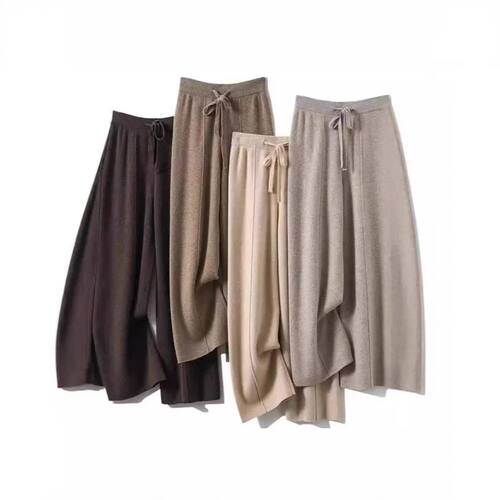High Waist Knitted Woolen Wide Leg Pants Autumn Winter New S