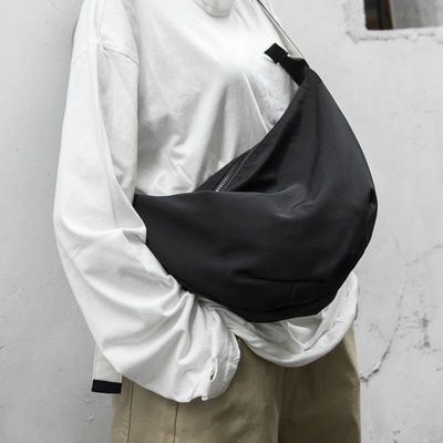Casual Nylon Hobo Crossbody Bag for Women Men Zipper Shoulde