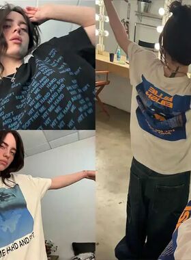2025 Billie Hit Me Hard and Soft Printed T-Shirt Men's Women