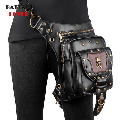 Vintage Steampunk Fanny Skulls Bag Steam Punk Retro Rock Got