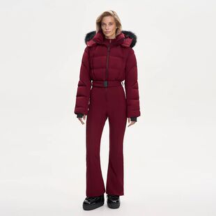 Pure Skiwea Hooded Warm Cute Color Jacket Ski Belted Women