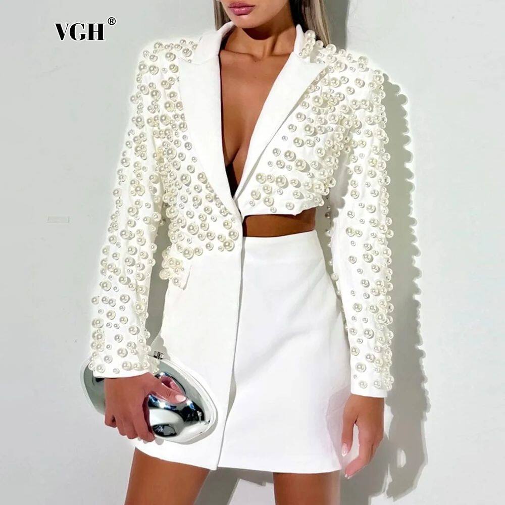 VGH Sexy Style Women's Two Piece Set Notched Collar Long Sle