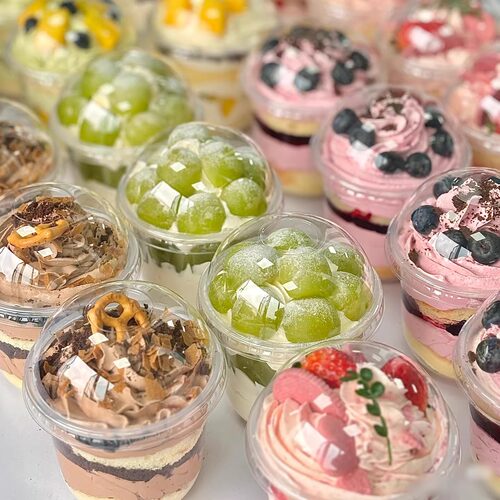 草莓波波杯一次性U型奶油蛋糕杯子透明芒果奥利奥胖胖啵啵杯360ml