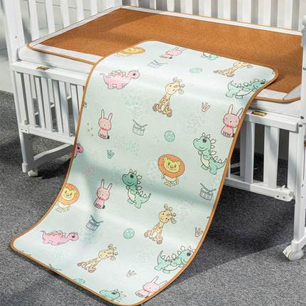 婴儿凉席儿童幼儿园床午睡季宝宝藤可用冰丝专用草席席子定制