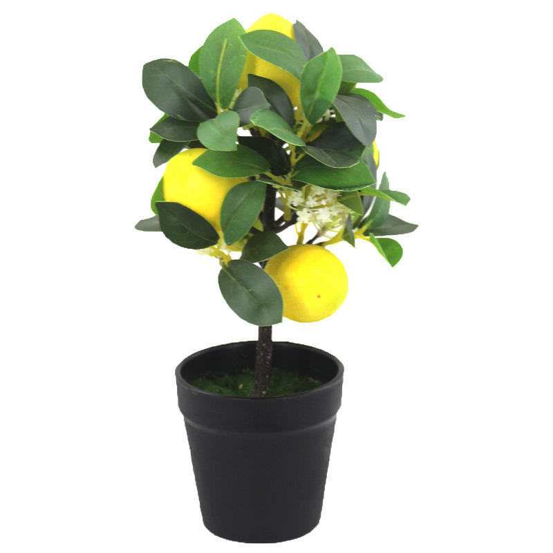 仿真水果柠檬绿植迷你小盆栽柠檬树客厅盆景装饰假花摆件厂家