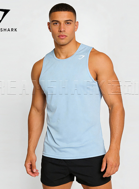 GYM鲨鱼现货男子ARRIVAL速干背心运动上衣硬拉莱美力量训练健身服