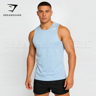 GYM鲨鱼现货男子ARRIVAL速干背心运动上衣硬拉莱美力量训练健身服