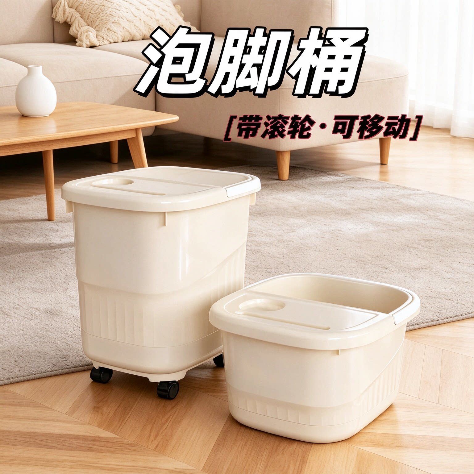 家用带轮可移动过小腿养生泡脚桶