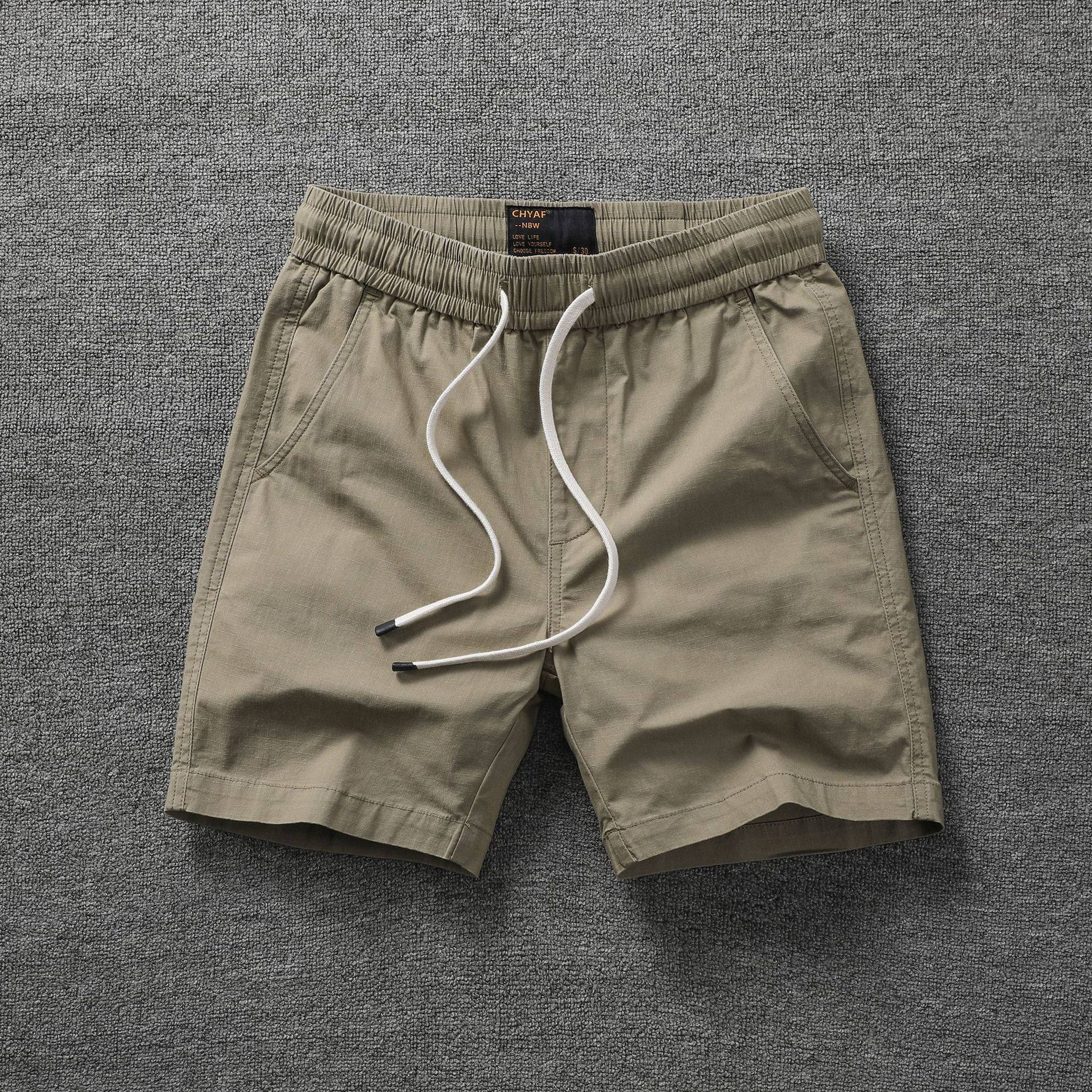 夏季休闲短裤男士外穿弹力纯棉男款裤子宽松薄款纯色工装男裤,男装,短裤,淘宝优惠券,粉丝福利购,淘宝优惠卷