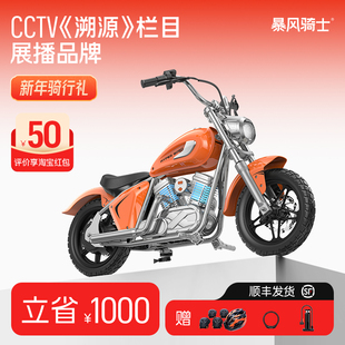 暴风骑士M5电动摩托车哈雷风14-16岁青少年男女孩可坐充电玩具车