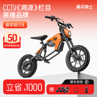 暴风骑士电动摩托车超轻便携小型代步电池助力越野风青少年电动车