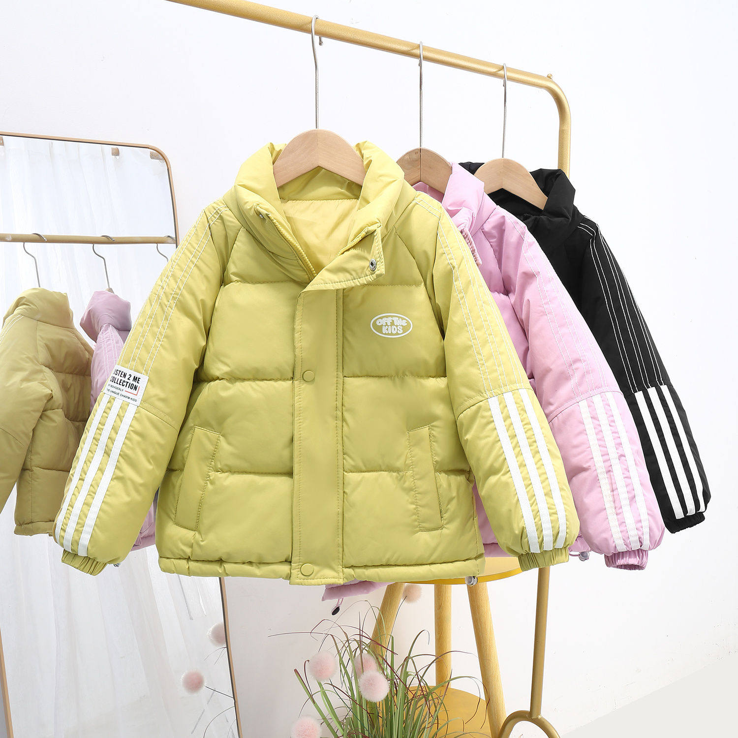 男童短款棉服冬装2024新款韩版棉衣女童宝宝加厚儿童冬季棉袄外套