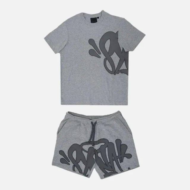 Printed Short Sleeve Shorts Set for Men Print Short Sleeve shorts Suit Men
