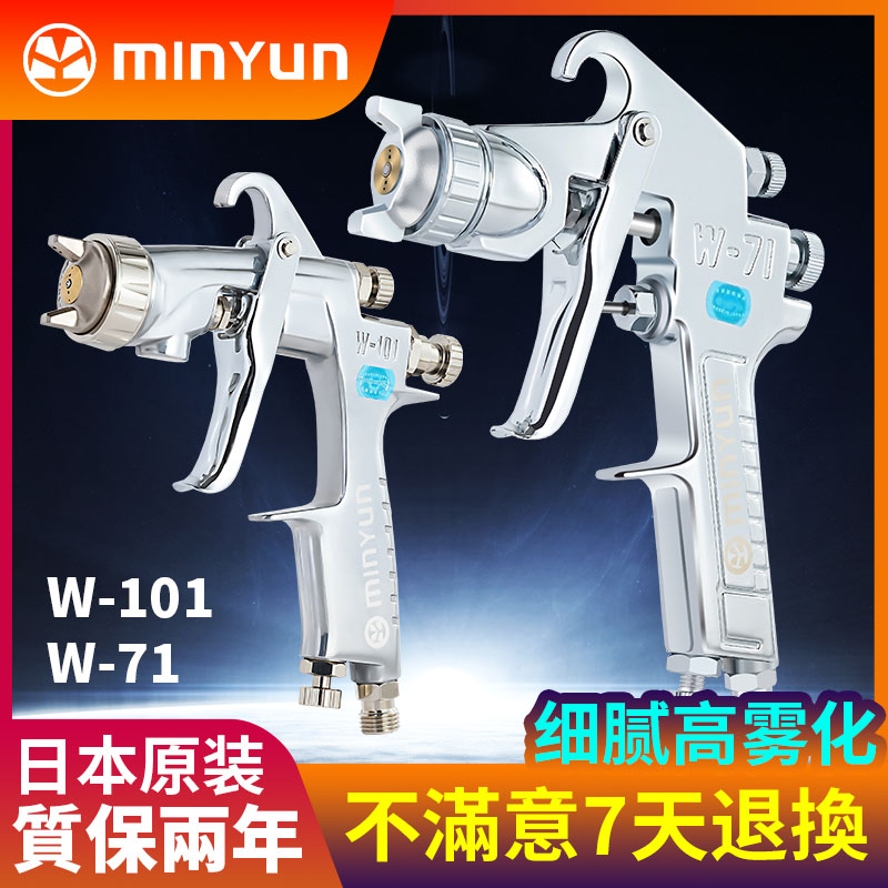 日本明遠W-101喷漆枪手动上下壶汽车家具面漆气动油漆高雾化喷枪