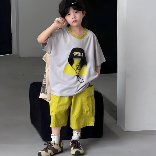 夏季儿童男女童高级水洗立体帽子套装