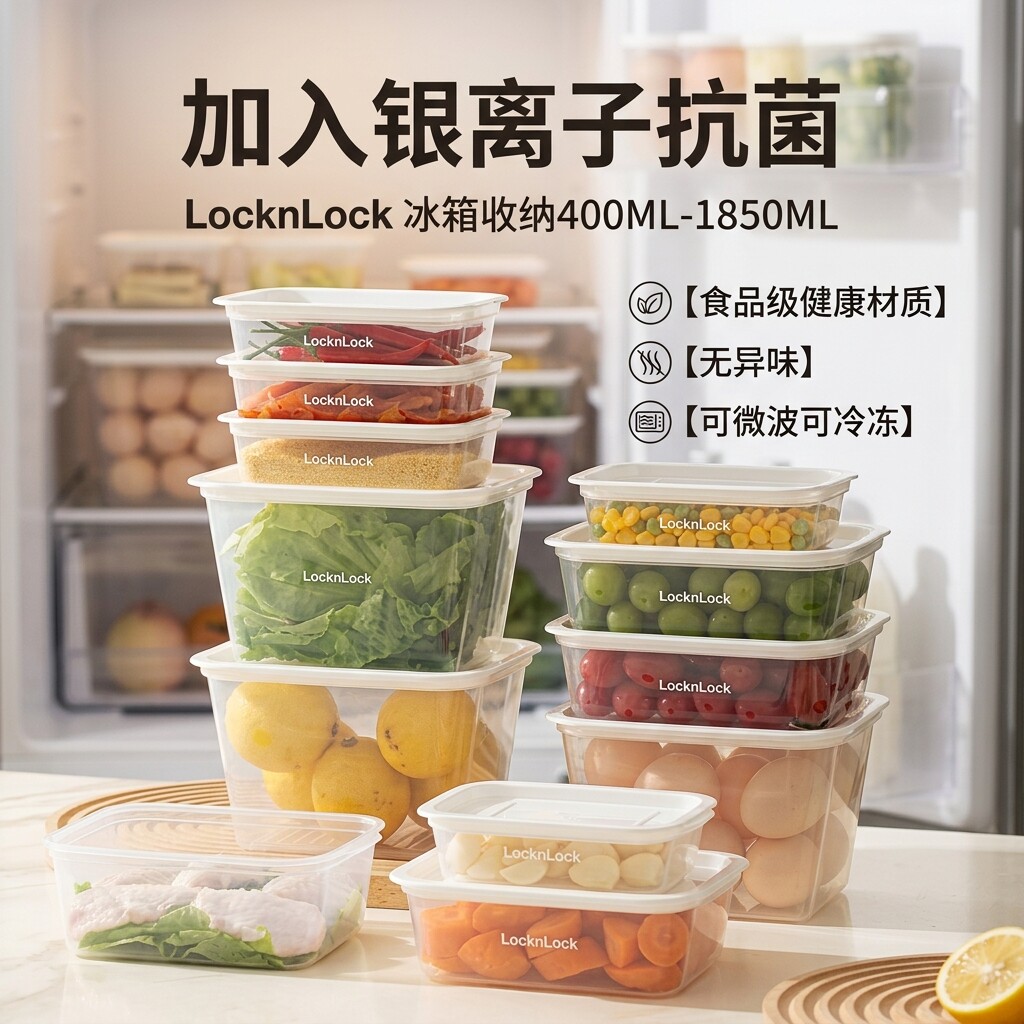 乐扣乐扣保鲜盒官方冰箱冷冻专用微波炉加热饭盒食品正品分装盒可
