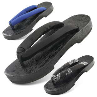 木拖鞋 圆头木屐男潮拖鞋 批发木屐拖鞋 日式 休闲夏季 木鞋 烧桐木男士