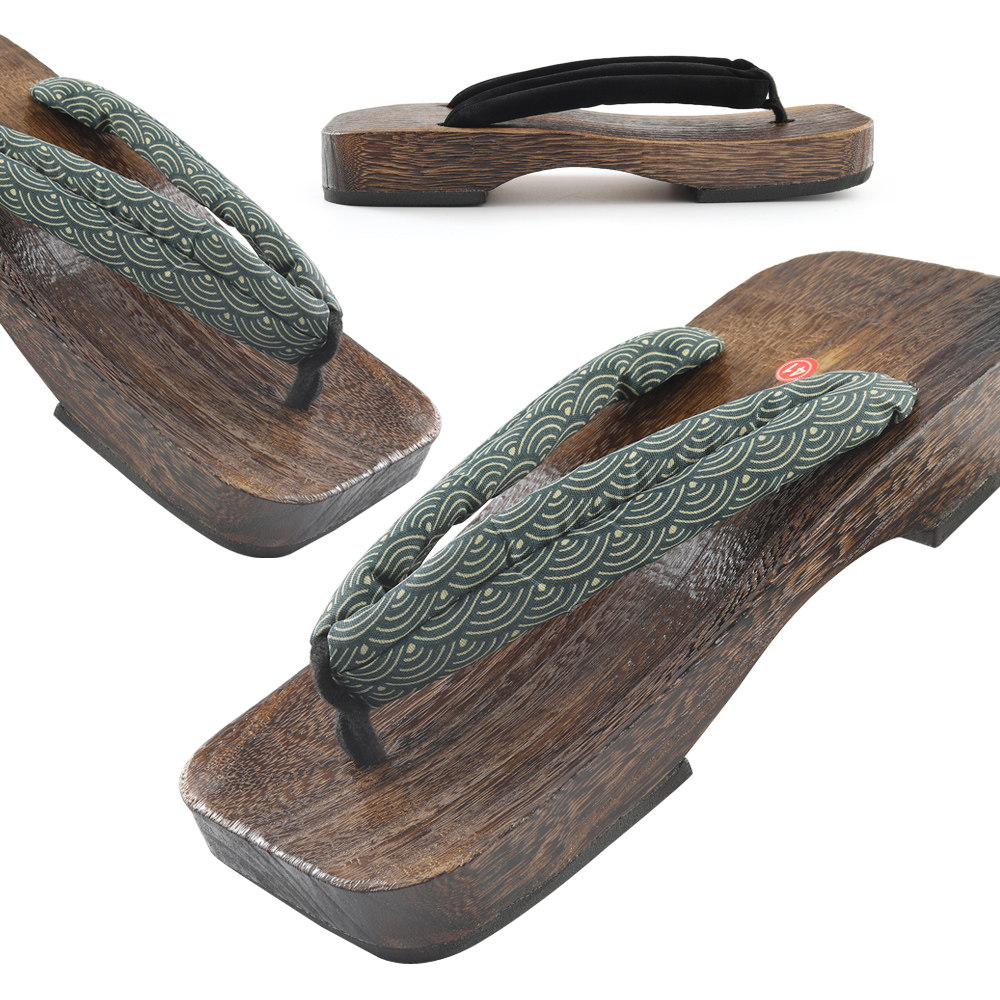 夏季日式和服烧桐木男士方头木屐鞋防滑人字拖厚底居家外穿凉拖鞋