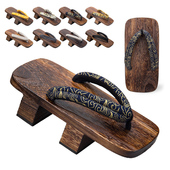 二齿和服木屐男宽板木拖鞋 居家日式 传统男士 防滑木底夹脚人字拖