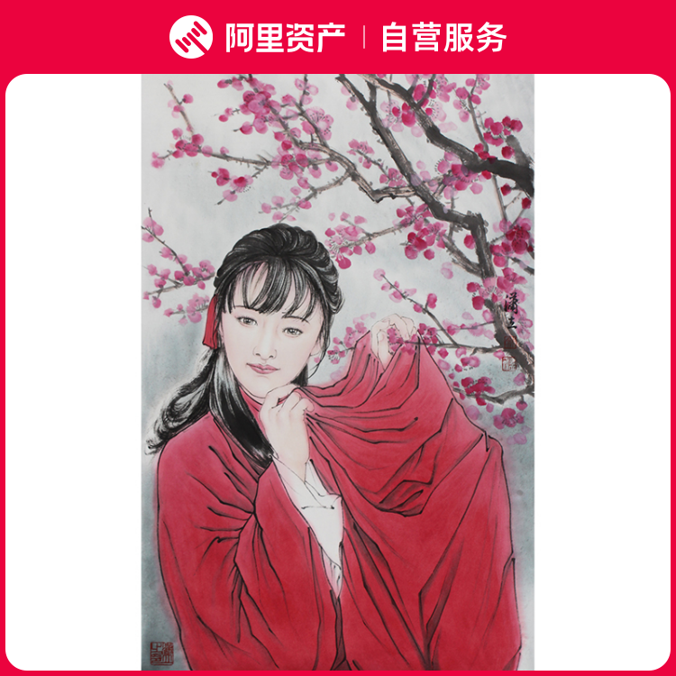 潇立《美女系列》人物画家手绘写意工笔字画玄关书房茶室挂画