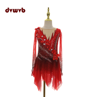 花滑专业演出服溜冰服花样滑冰专用表演服考斯滕儿童成女款裙A498